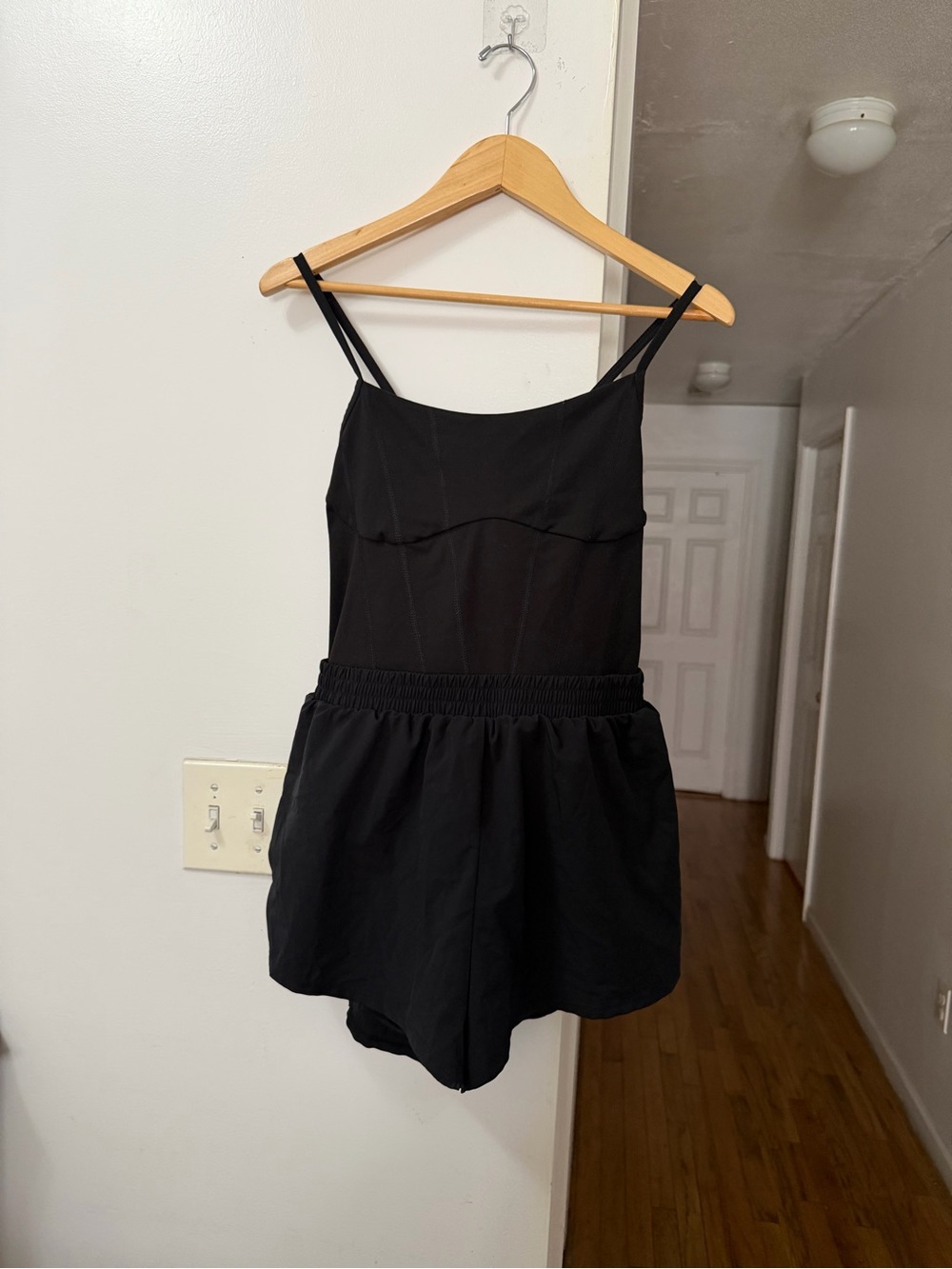 PINK Victoria's Secret Black Spaghetti Strap Romper